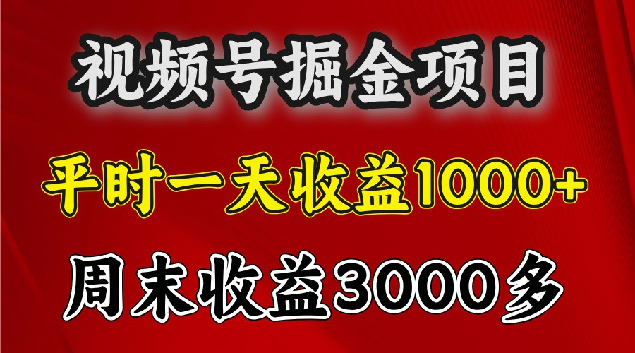 一天收益1000+ 视频号掘金，周末收益会更高些-云创网