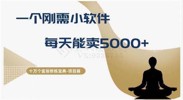 十万个富翁修炼宝典之17.一个刚需小软件，每天能卖5000+-云创网