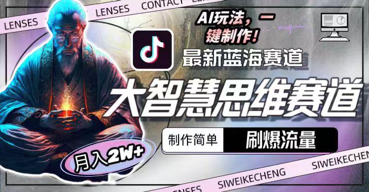 最新大智慧思维赛道AI玩法，刷爆流量，制作简单，小白月入2w+-云创网