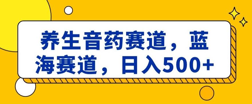 养生音药赛道，蓝海赛道，日入500+【揭秘】-云创网