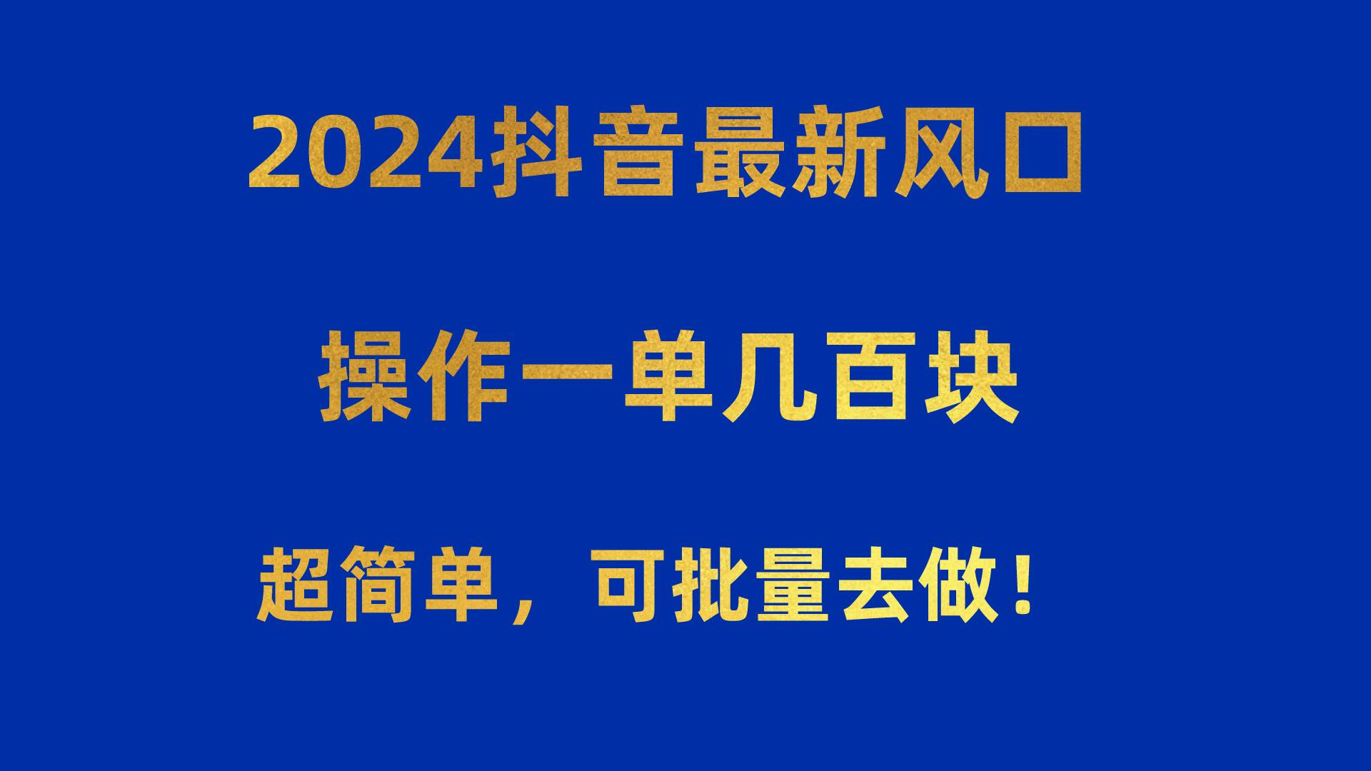 2024抖音最新风口！操作一单几百块！超简单，可批量去做！！！-云创网