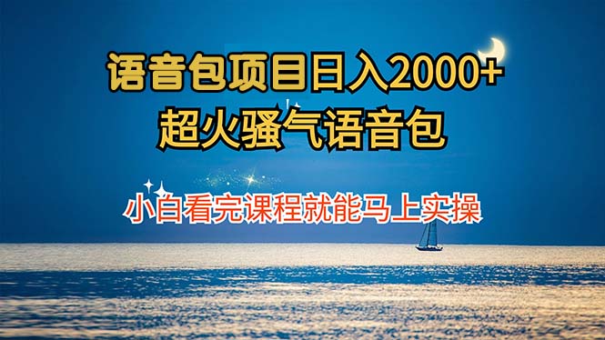 语音包项目 日入2000+ 超火骚气语音包小白看完课程就能马上实操-云创网
