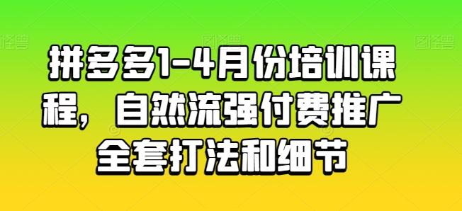 拼多多1-4月份培训课程，自然流强付费推广全套打法和细节-云创网