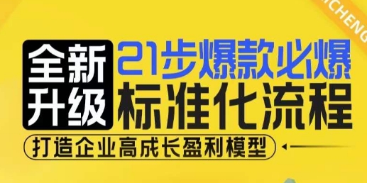 21步爆款必爆标准化流程，全新升级，打造企业高成长盈利模型-云创网