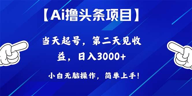 Ai撸头条，当天起号，第二天见收益，日入3000+-云创网
