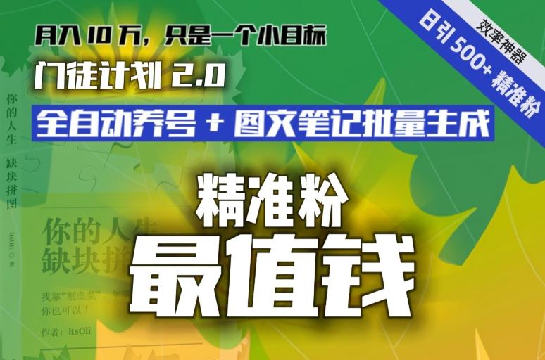 【流量就是钱】日引流500+各类目精准粉神器：全自动养号+图文批量生成。从此流量不愁，变现无忧！-云创网